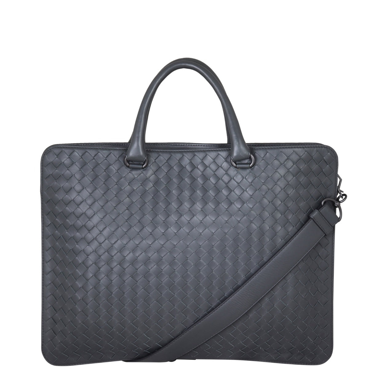 Bottega Veneta Intrecciato Briefcase Front With Strap