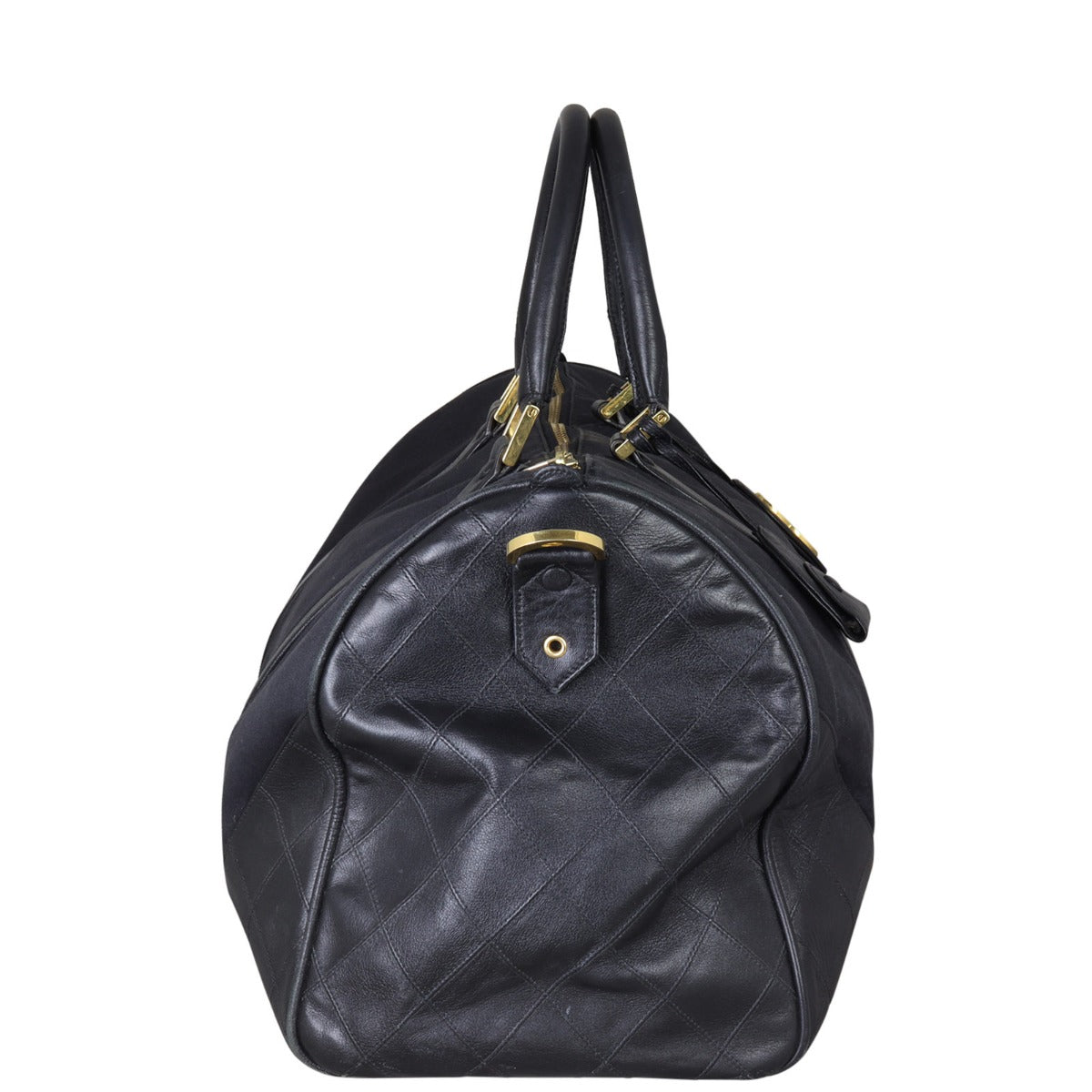 Chanel Vintage Canvas Duffle Bag Side