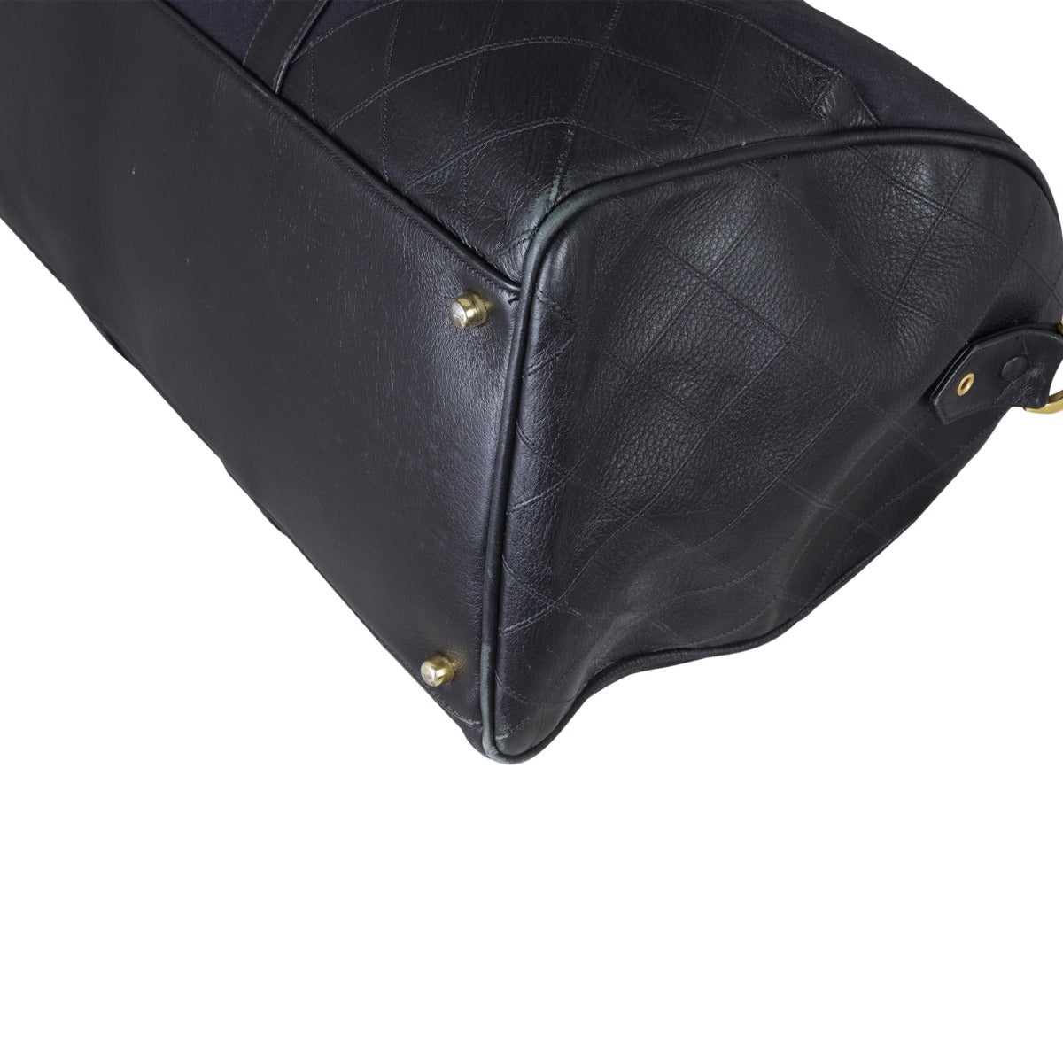 Chanel Vintage Canvas Duffle Bag Corner Close Up