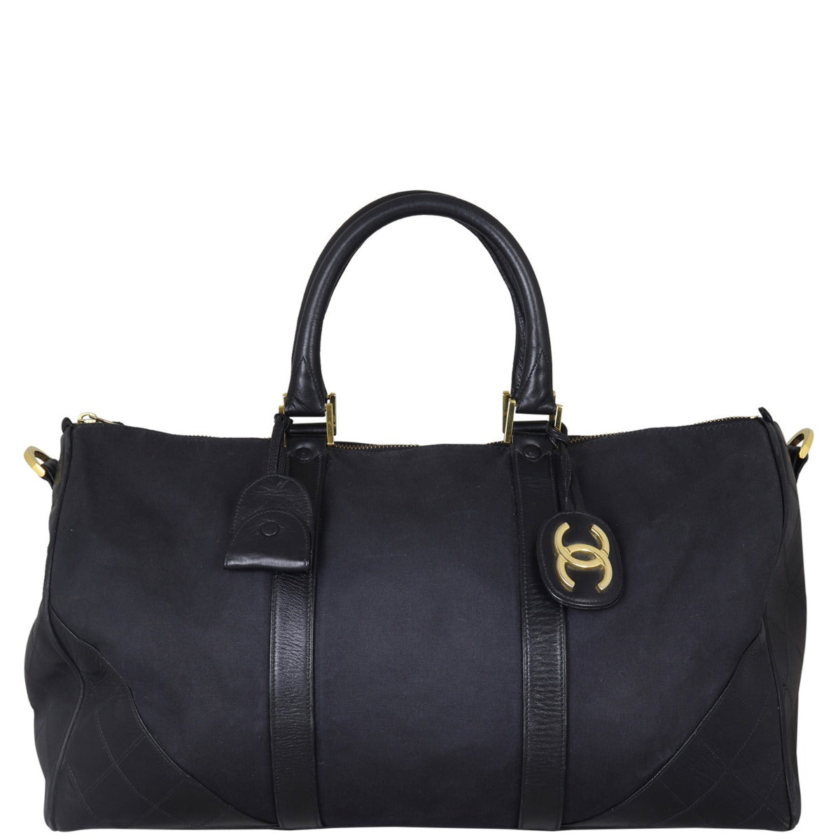 Chanel Vintage Canvas Duffle Bag Front