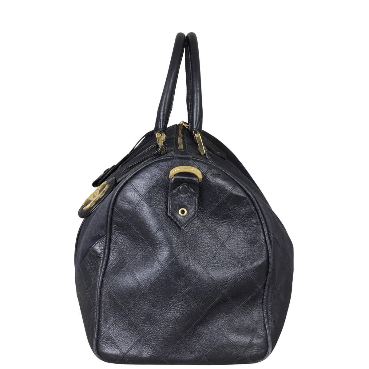 Chanel Vintage Canvas Duffle Bag Side