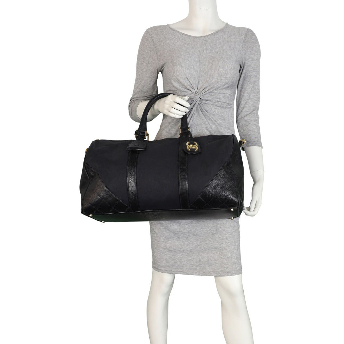 Chanel Vintage Canvas Duffle Bag Mannequin