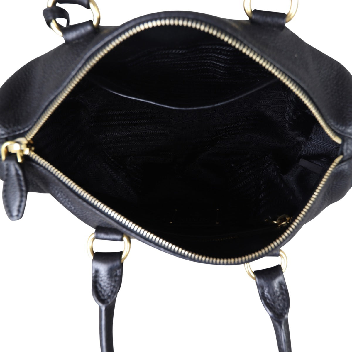 Prada Vitello Daino Satchel Bag Whole Interior