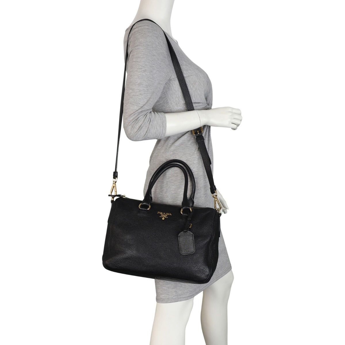 Prada Vitello Daino Satchel Bag Mannequin