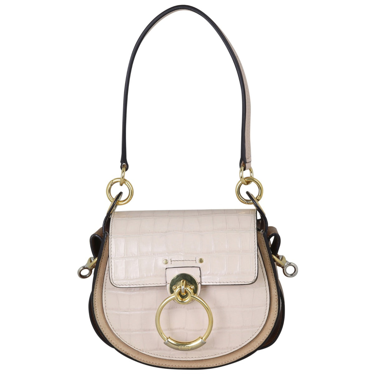 Chloe Tess Small Croc-Embossed Front