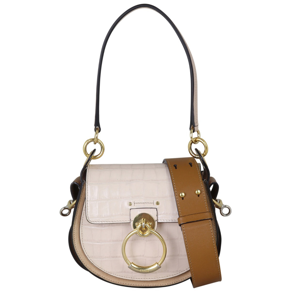 Chloe Tess Small Croc-Embossed Front With Strap