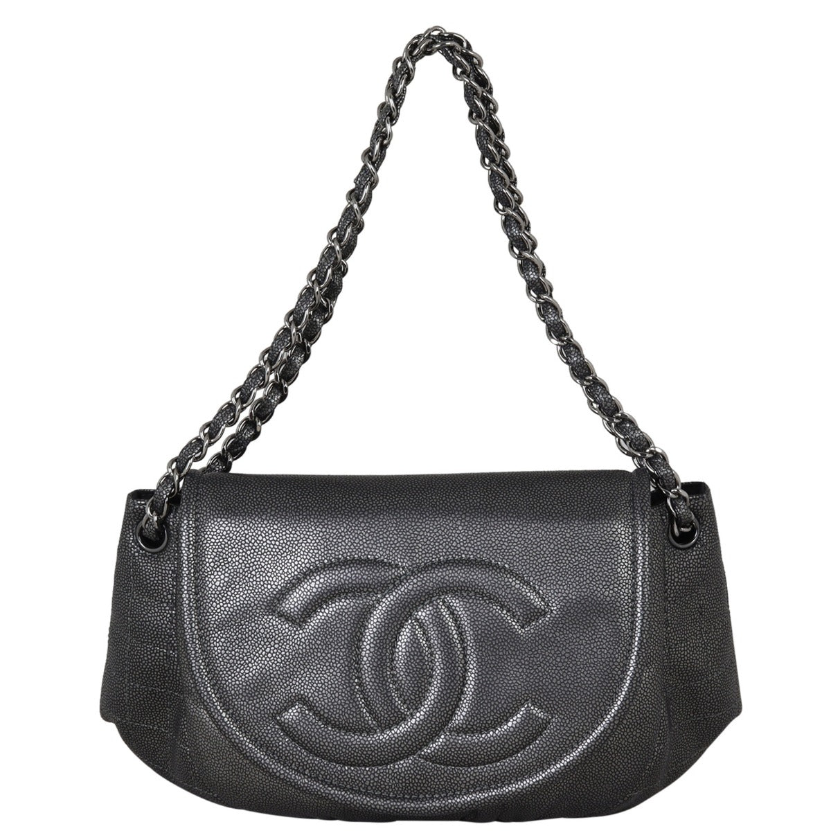 Chanel Half Moon Flap Bag Front With Strap