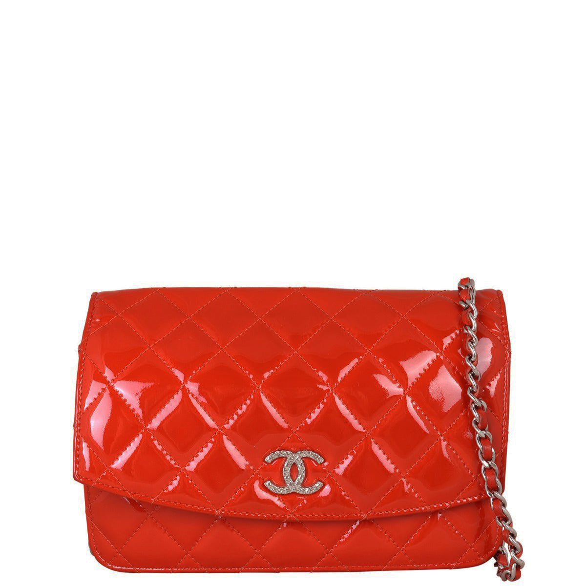 Chanel Brilliant Wallet on Chain Patent Front With Chain