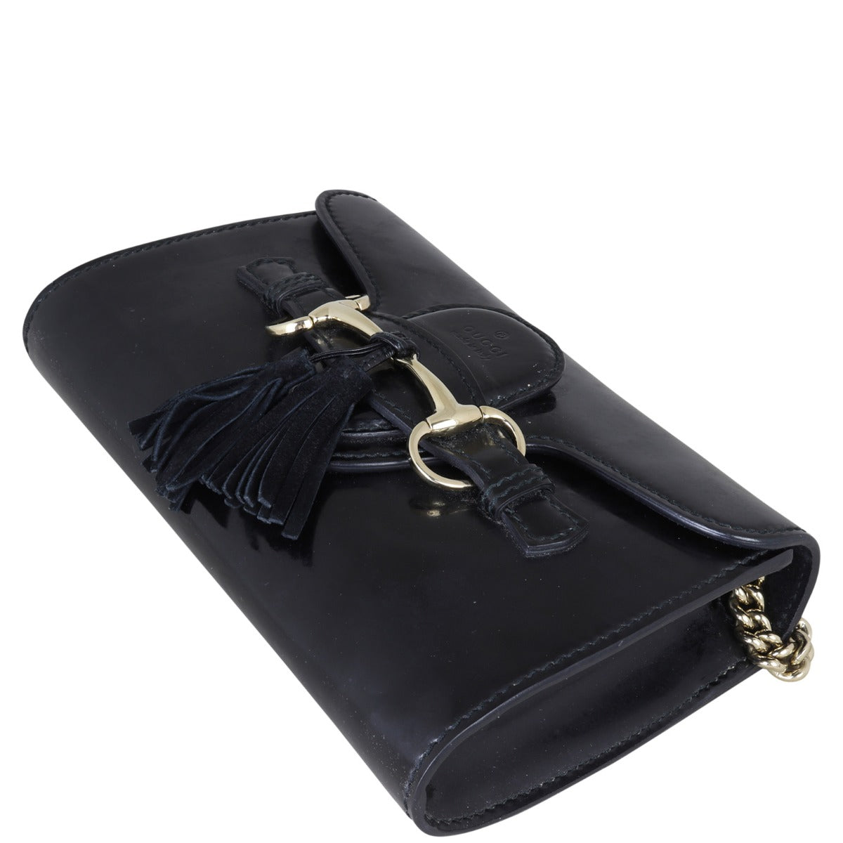 Gucci Emily Patent Mini Chain Shoulder Bag Corner Distance