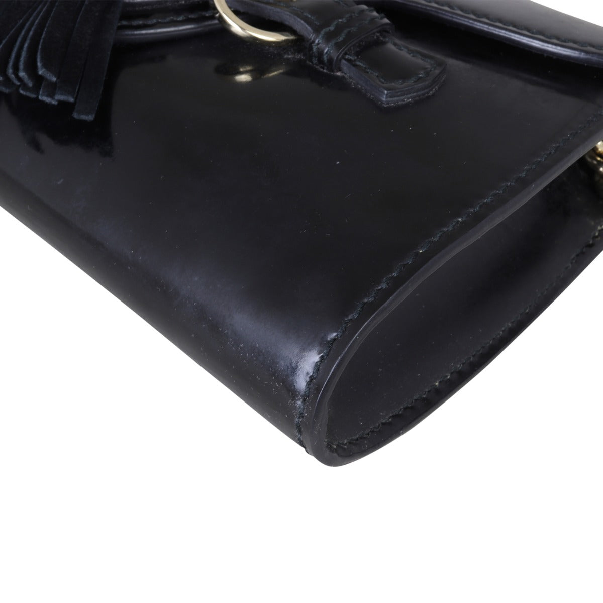 Gucci Emily Patent Mini Chain Shoulder Bag Corner Close Up