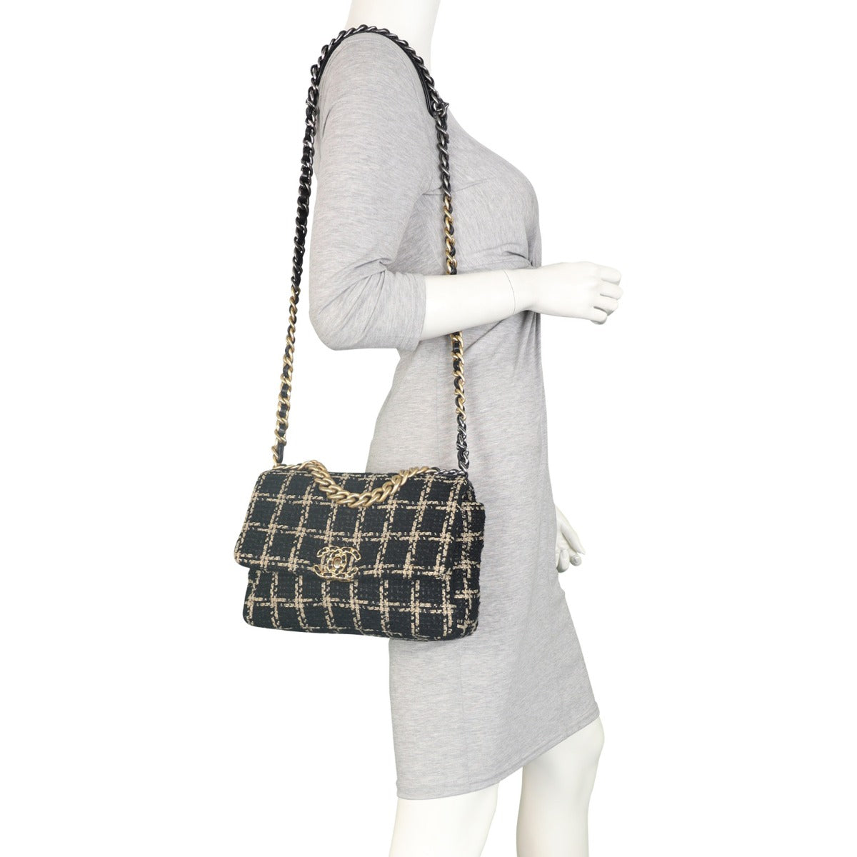 Chanel 19 Tweed Flap Bag Medium Mannequin