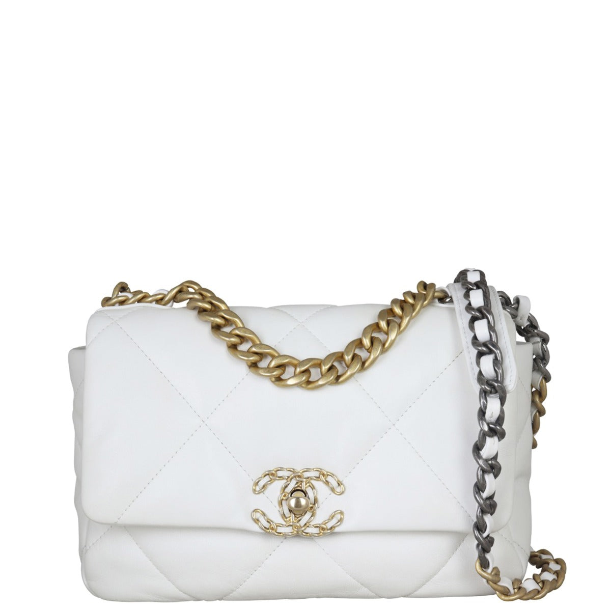 Chanel 19 Flap Bag Medium Front With Chain