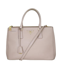 Prada Saffiano Lux Galleria Double Zip Tote Medium Front With Strap