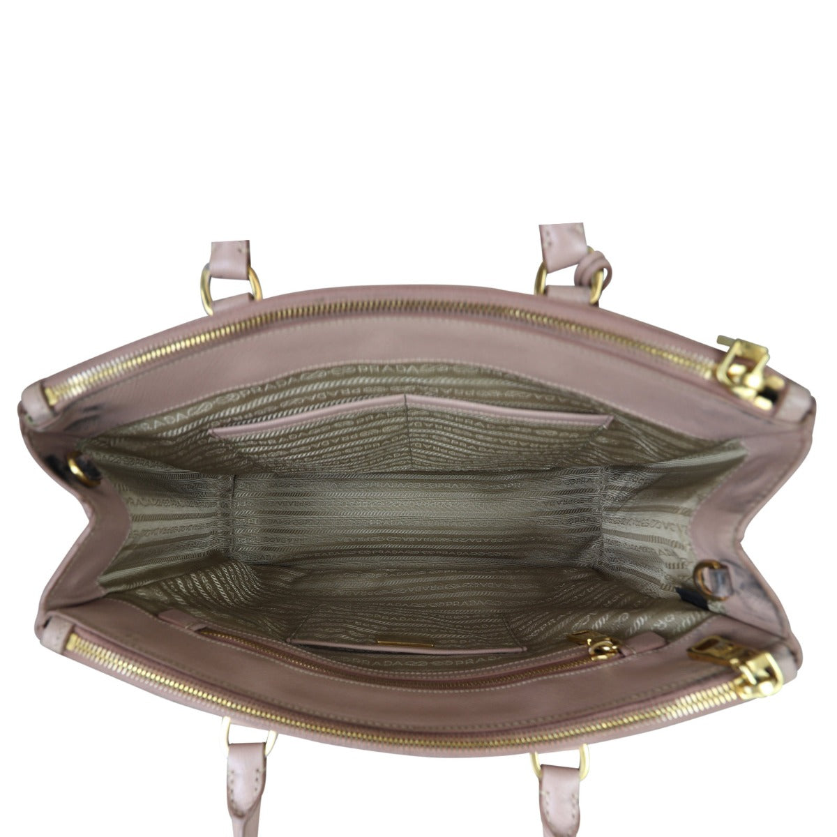 Prada Saffiano Lux Galleria Double Zip Tote Medium Whole Interior
