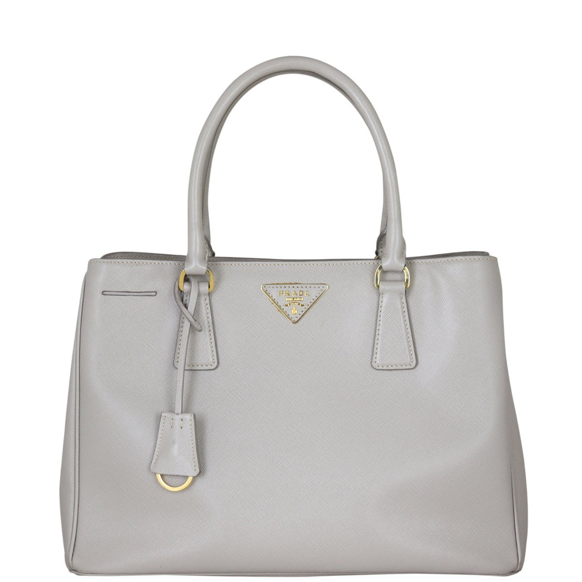 Prada Saffiano Lux Tote Medium (light grey) Front
