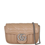 Gucci GG Marmont Super Mini Shoulder Bag Front With Chain