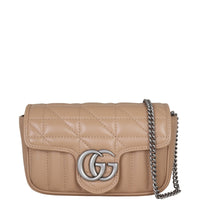 Gucci GG Marmont Super Mini Shoulder Bag Front With Chain