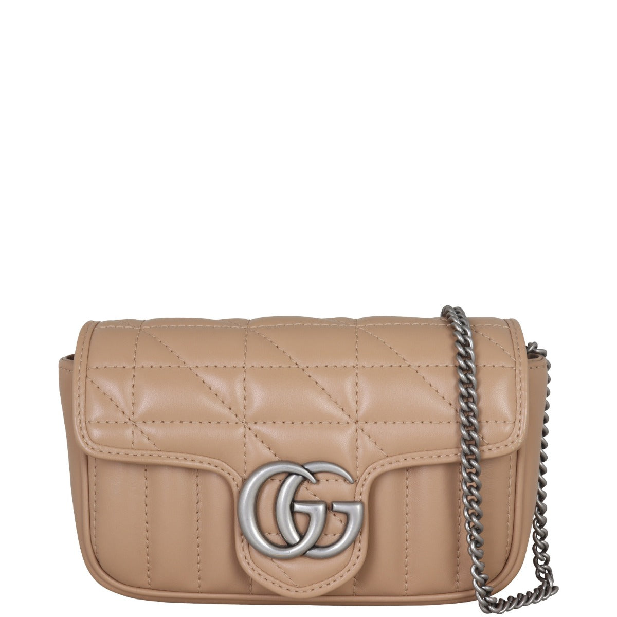 Gucci GG Marmont Super Mini Shoulder Bag Front With Chain