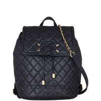Chanel Filigree Backpack Front with Strap