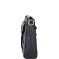 Prada Saffiano Zip Crossbody Bag Side