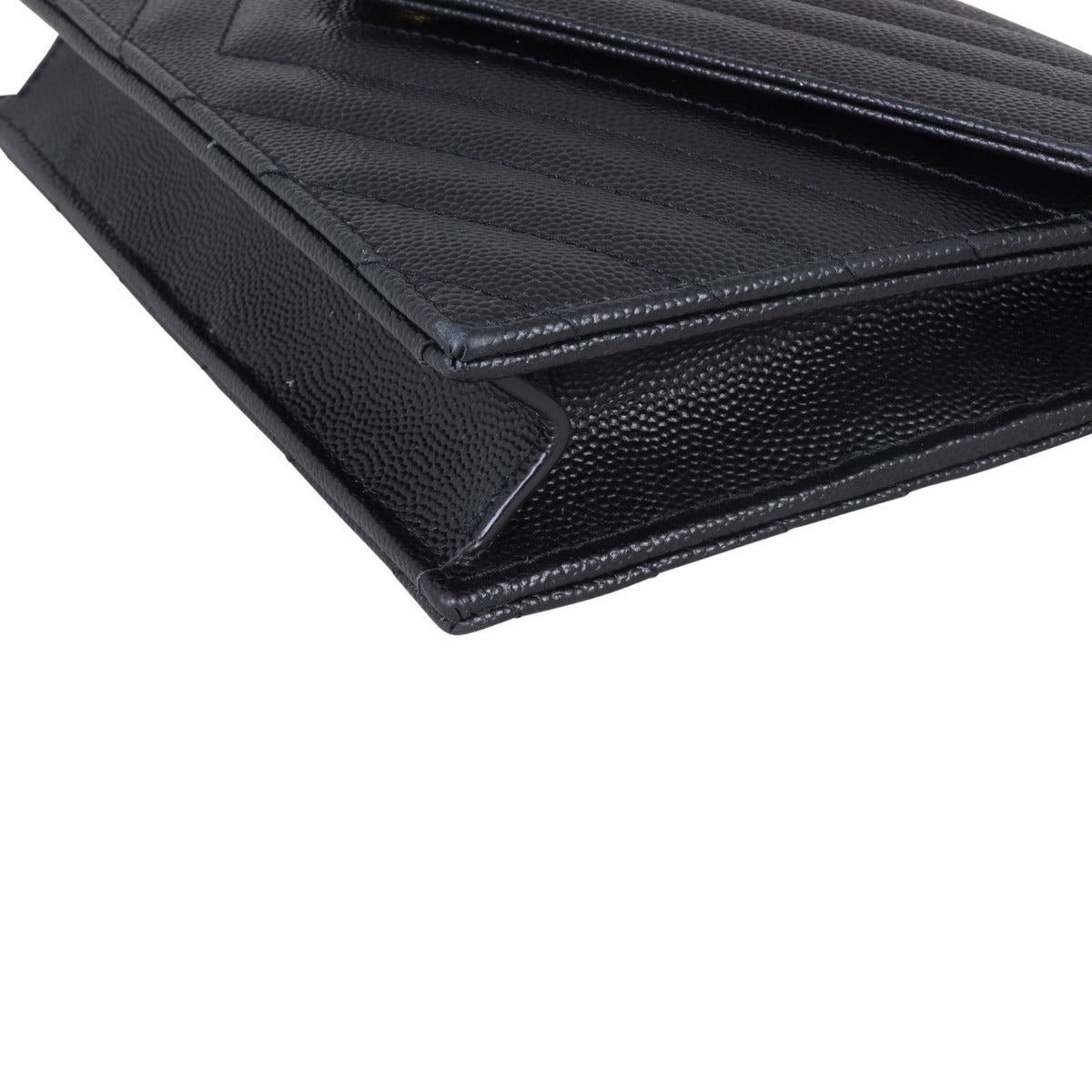 Saint Laurent Cassandre Envelope Chain Wallet Corner Close Up