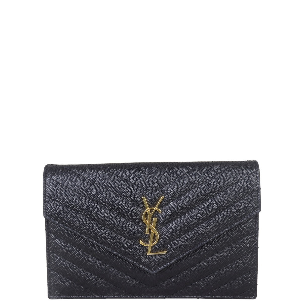 Saint Laurent Cassandre Envelope Chain Wallet Front