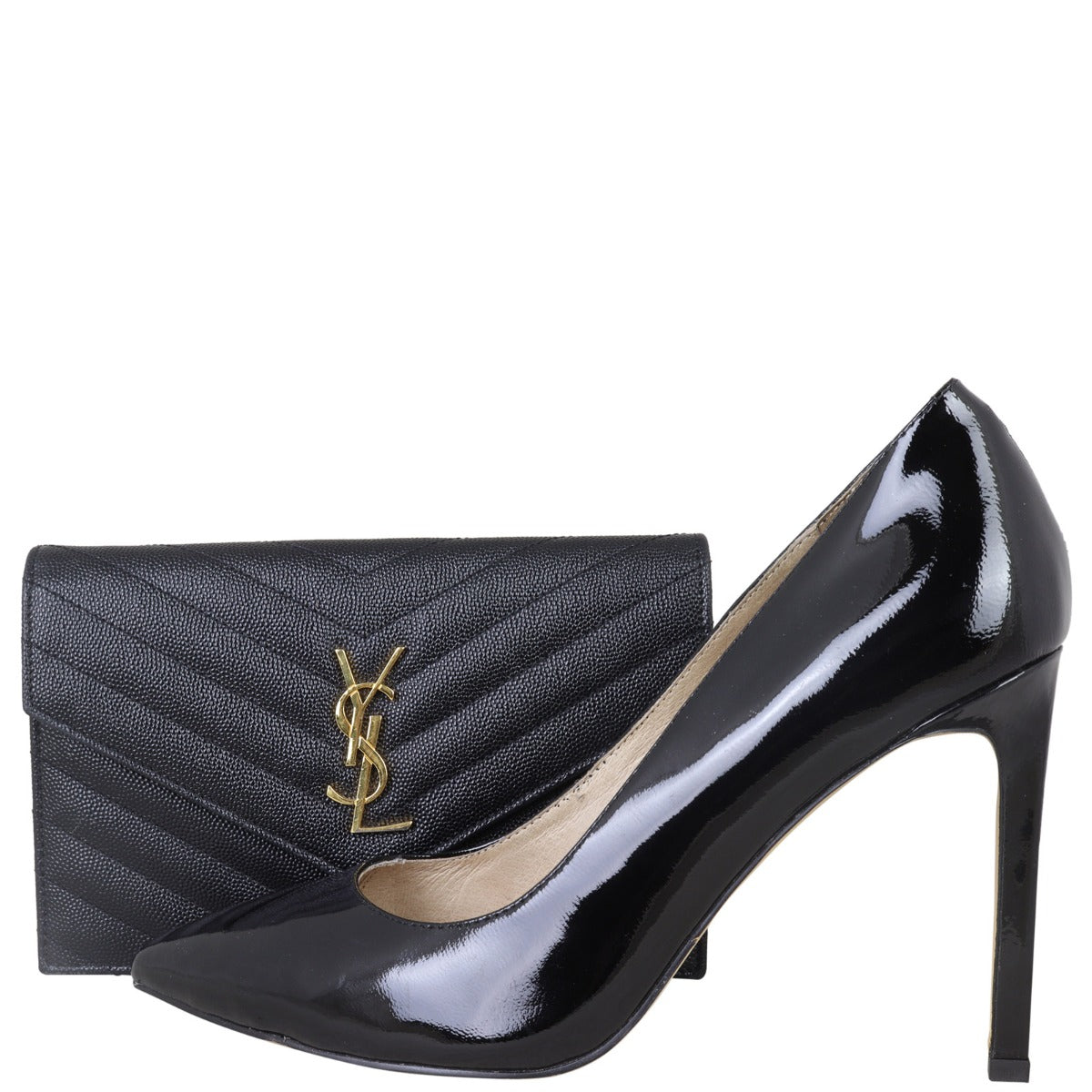 Saint Laurent Cassandre Envelope Chain Wallet Shoe