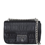Prada Nappa Gaufre Crossbody Front With Chain