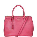 Prada Saffiano Lux Galleria Double Zip Tote Medium Front With STrap`