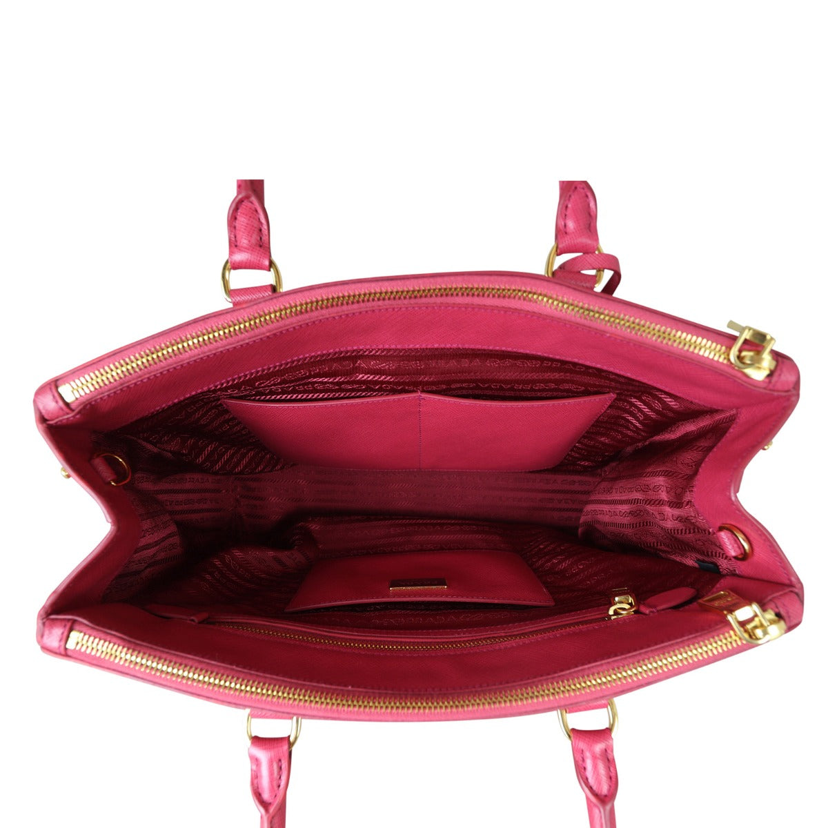 Prada Saffiano Lux Galleria Double Zip Tote Medium Whole Interior