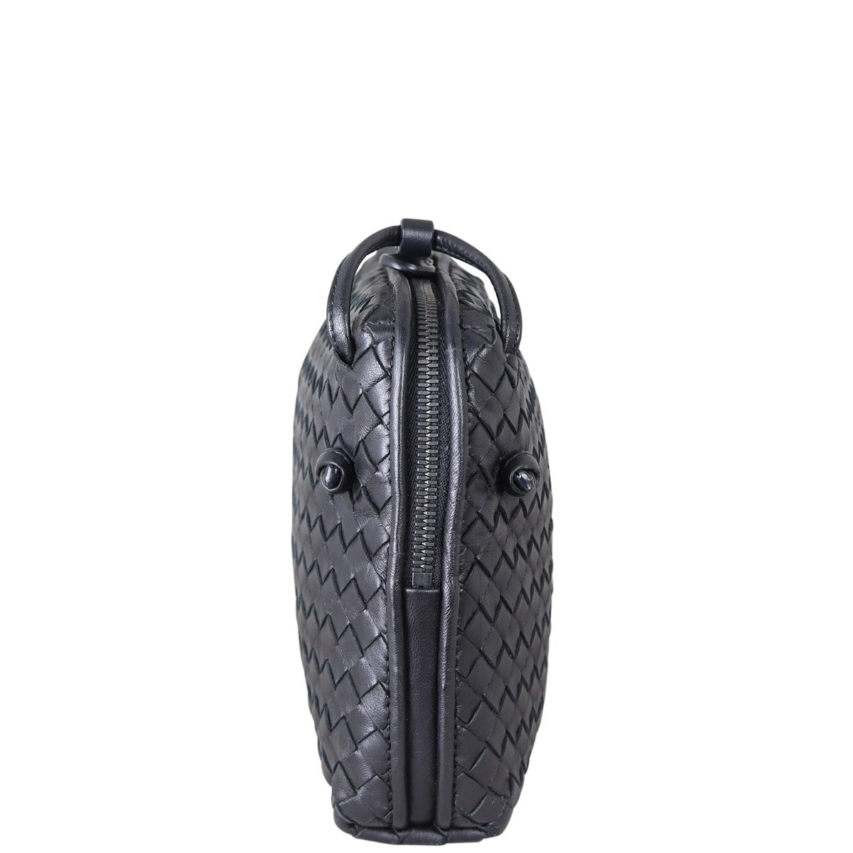 Bottega Veneta Intrecciato Nodini Crossbody (black) Side