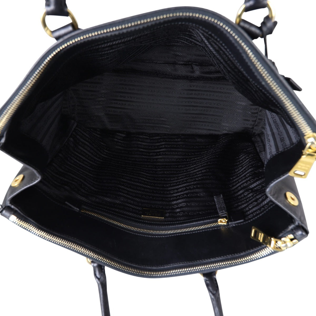 Prada Saffiano Lux Galleria Double Zip Tote Large Whole Interior