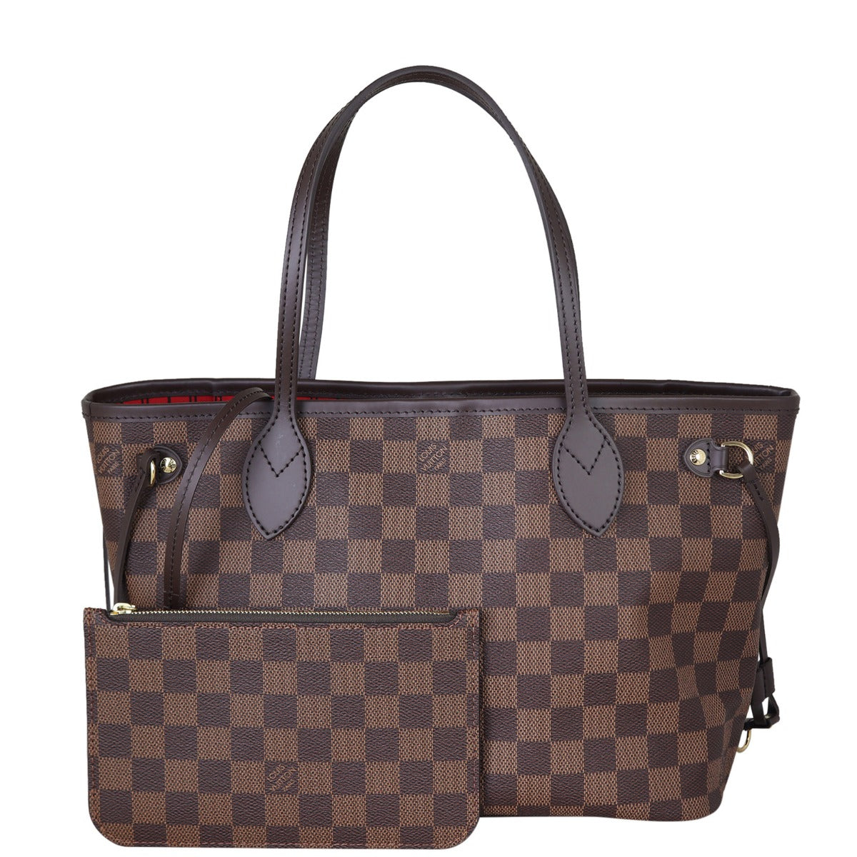 Louis Vuitton Neverfull PM Damier Ebene Front With Pouch
