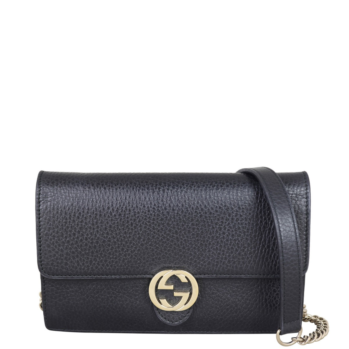 Gucci Interlocking G Wallet on Chain Front With Strap