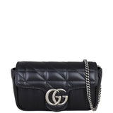 Gucci GG Marmont Super Mini Shoulder Bag Front With Chain