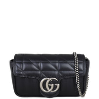 Gucci GG Marmont Super Mini Shoulder Bag Front With Chain