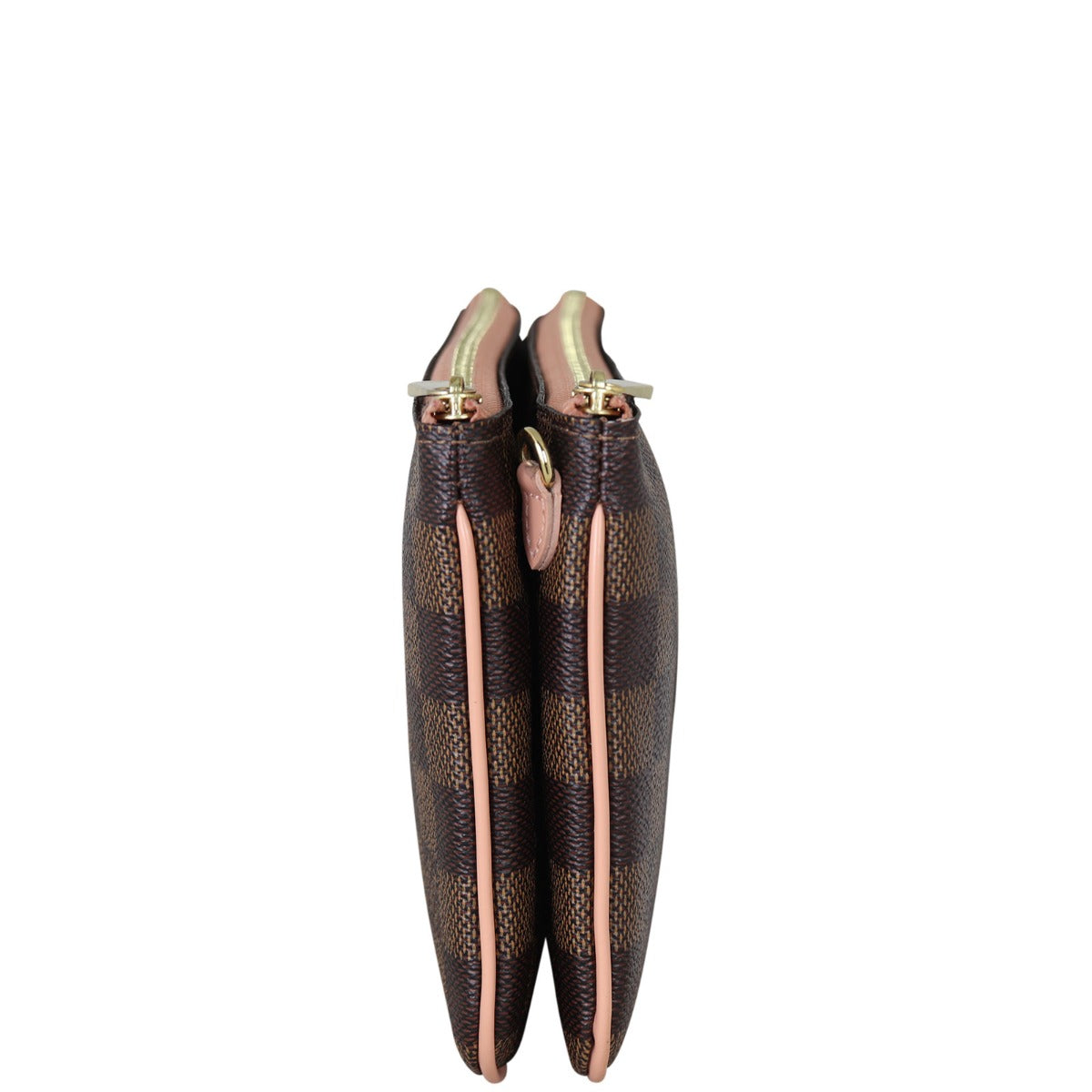 Louis Vuitton Double Zip Pochette Damier Ebene Side