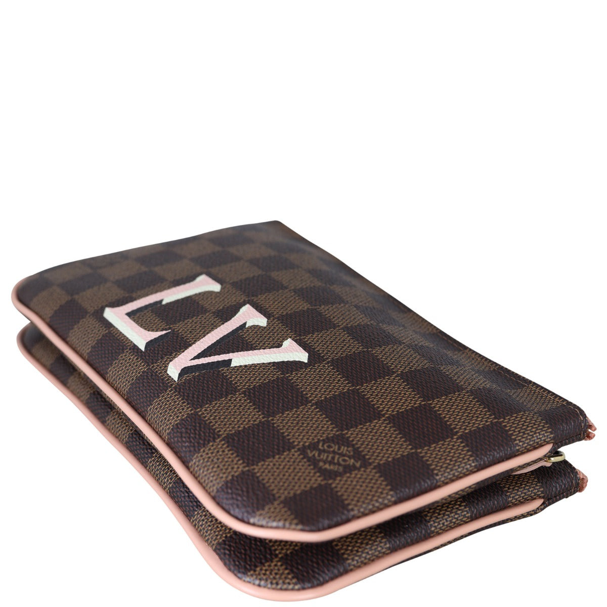 Louis Vuitton Double Zip Pochette Damier Ebene Corner Distance