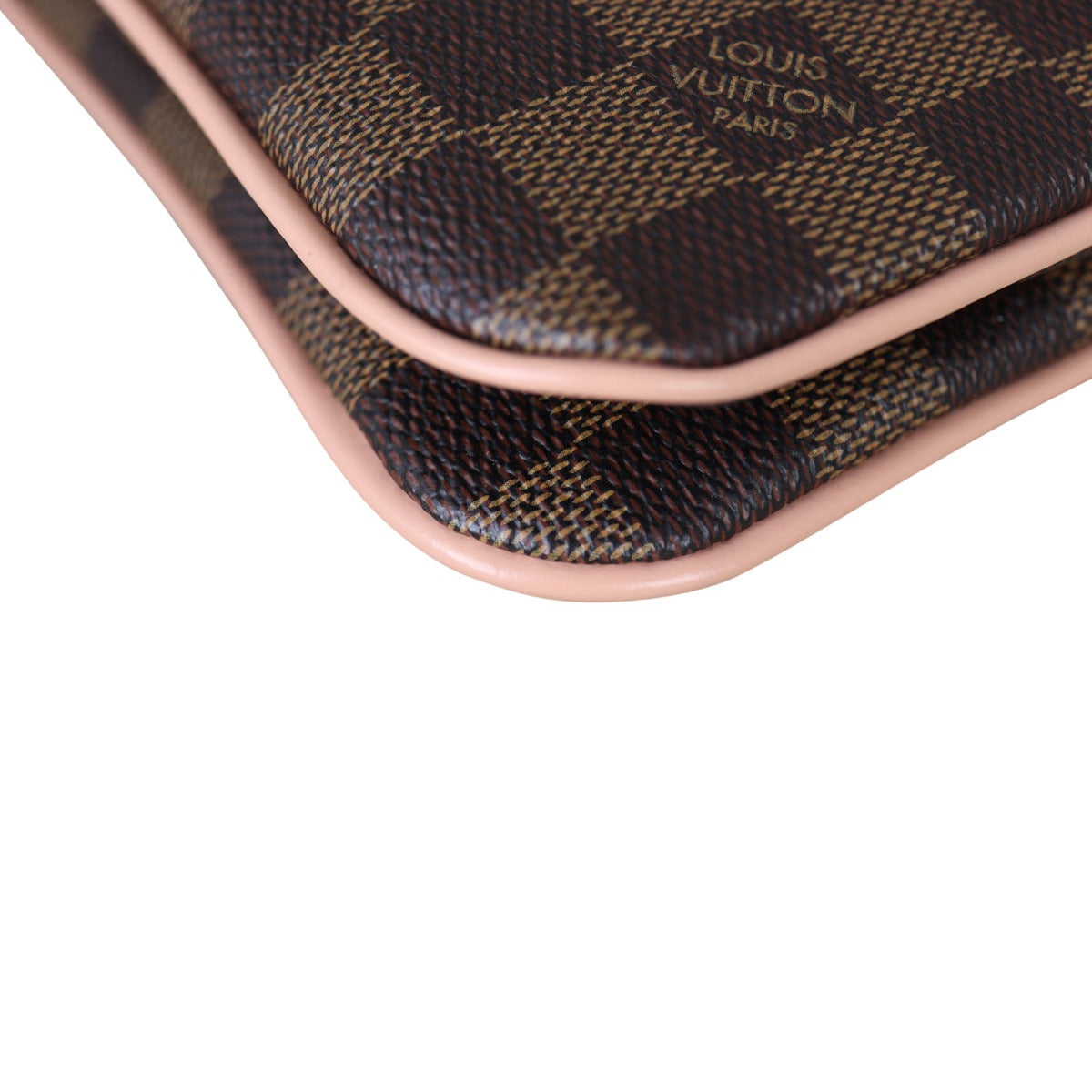 Louis Vuitton Double Zip Pochette Damier Ebene Corner Close Up
