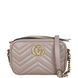 Gucci GG Marmont Mini Camera Bag Front With Strap