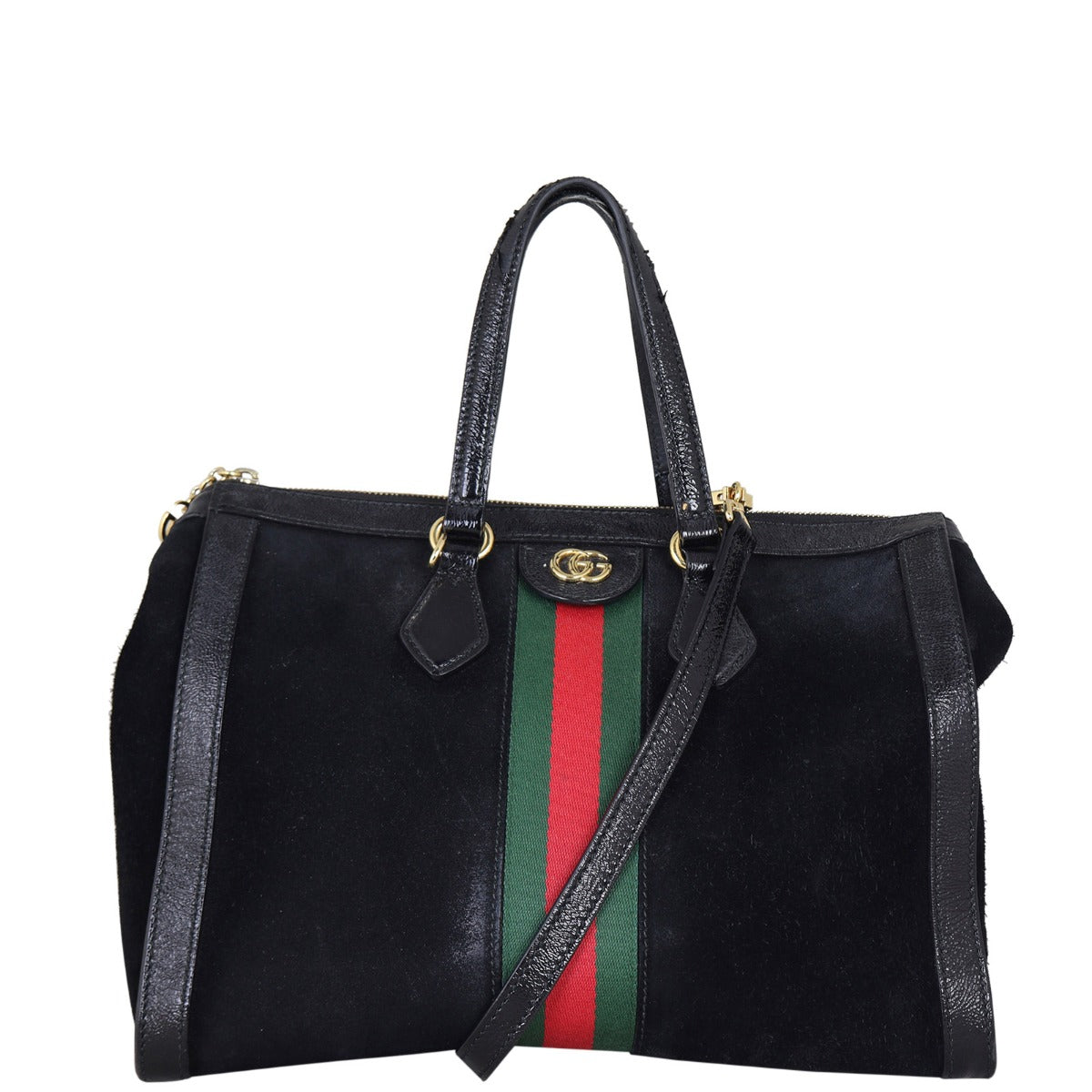 Gucci Ophidia Suede Tote Front With Strap