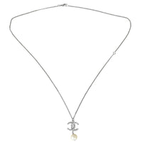 Chanel CC Pearl Drop Pendant Necklace