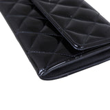 Chanel Classic Flap Long Wallet Patent Corner Close Up