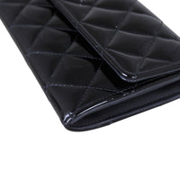 Chanel Classic Flap Long Wallet Patent Corner Close Up