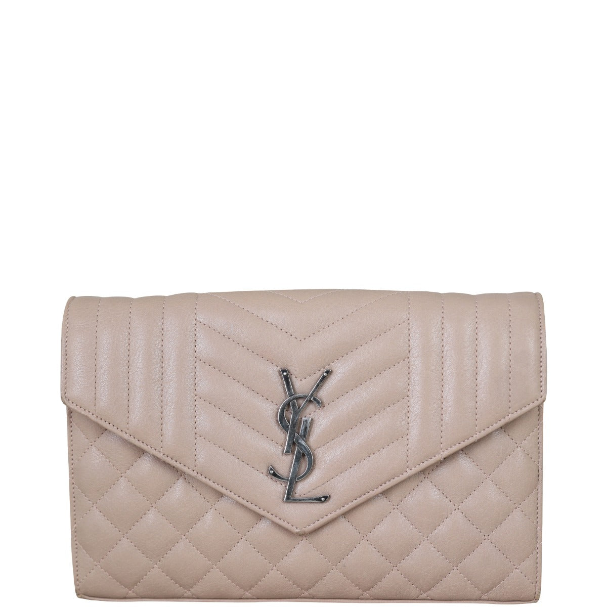 Saint Laurent Monogram Mix Matelasse Envelope Wallet on Chain Front