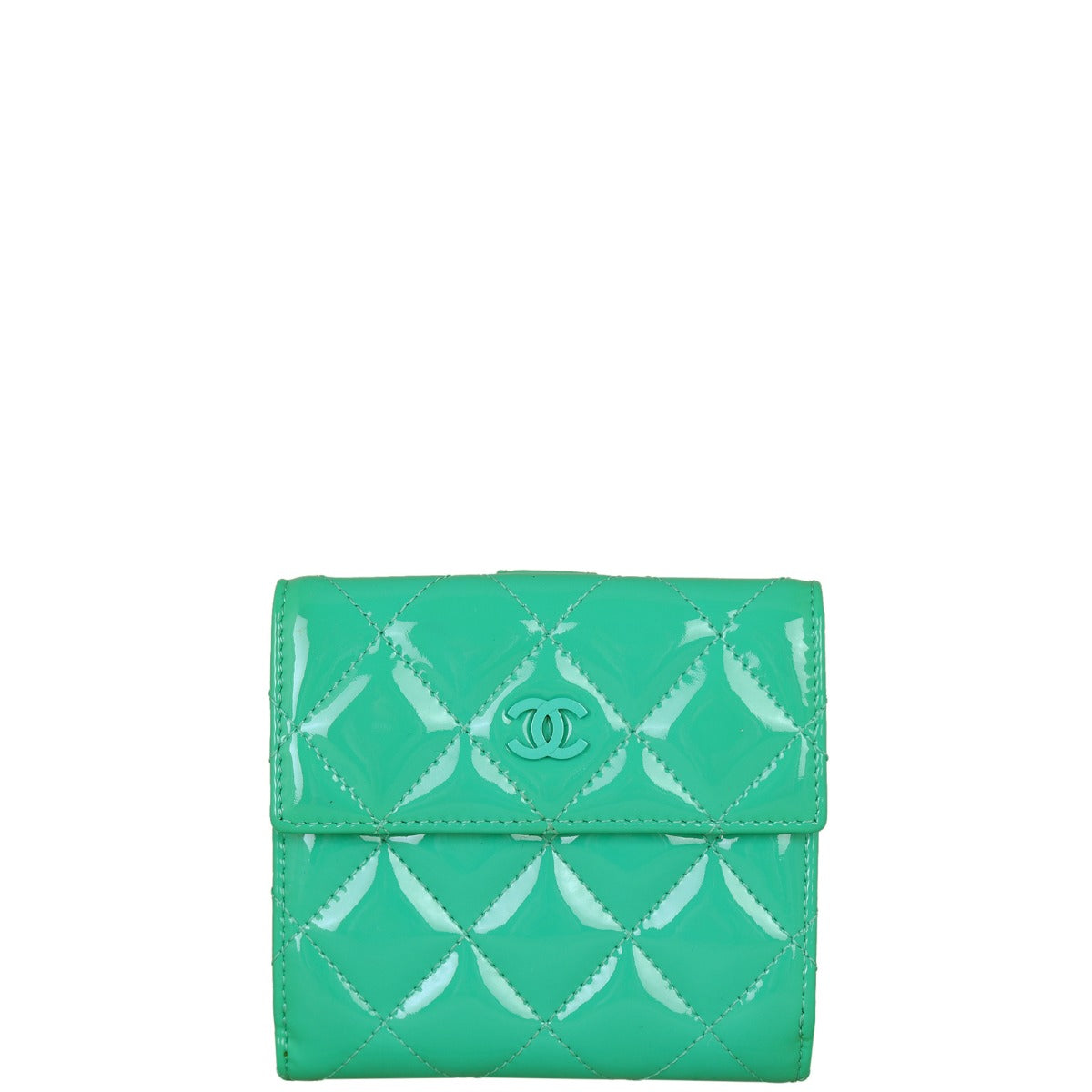 Chanel CC Compact Wallet Patent Front