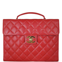 Chanel CC Quilted Briefcase Front 