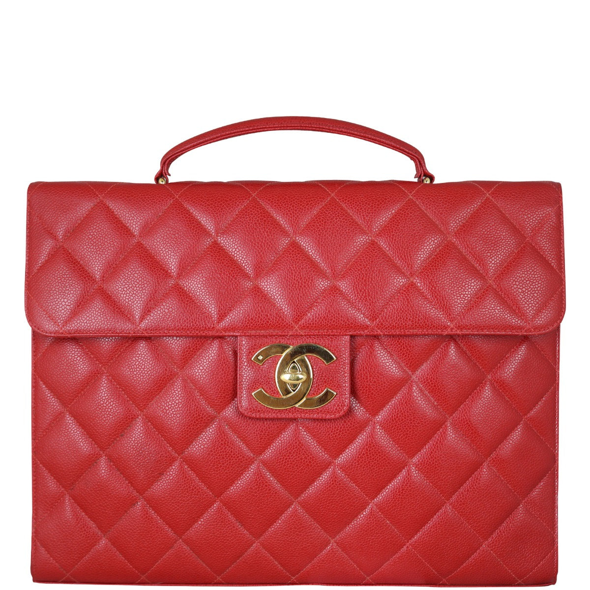 Chanel CC Quilted Briefcase Front 