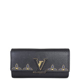 Louis Vuitton Capucines Taurillon Flower Wallet Front