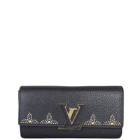 Louis Vuitton Capucines Taurillon Flower Wallet Front